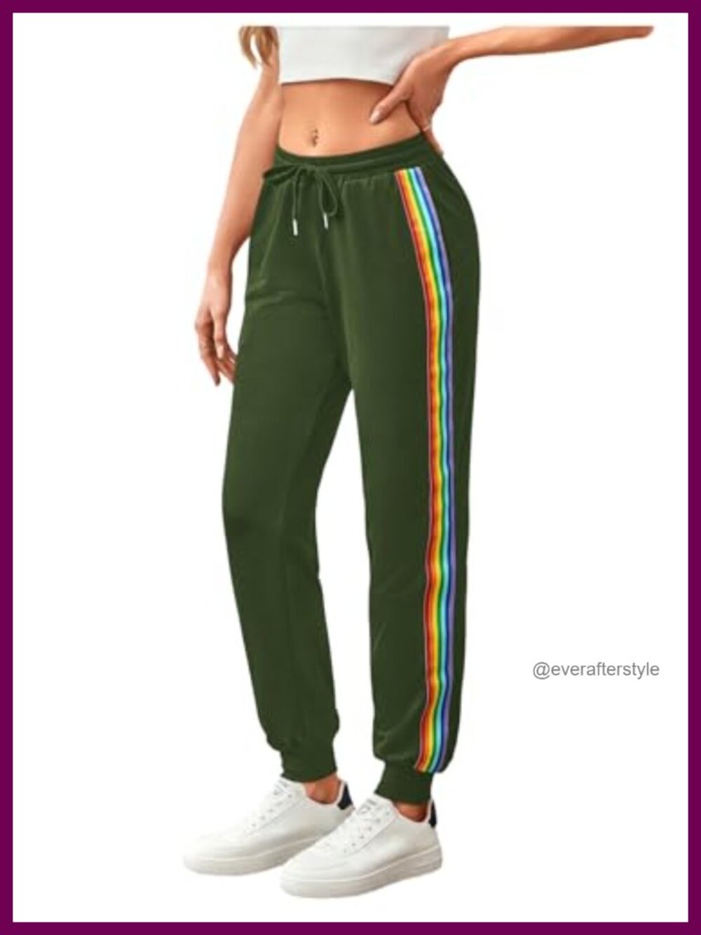 Drawstring Waist Striped Jogger Sweatpants with Pockets